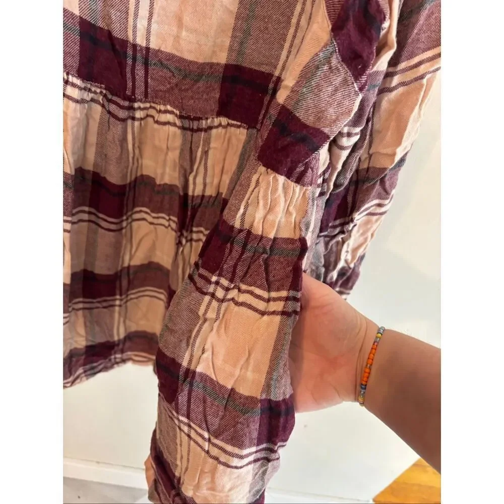 Lane Bryant V Neck Plaid Flannel Long Sleeve Women SZ 22/24 - Picture 3 of 7